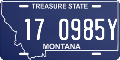 MT license plate 170985Y