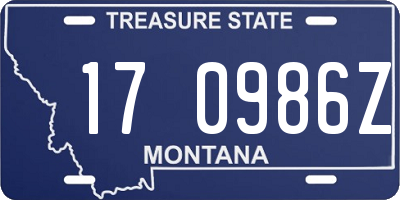 MT license plate 170986Z