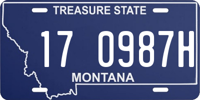 MT license plate 170987H