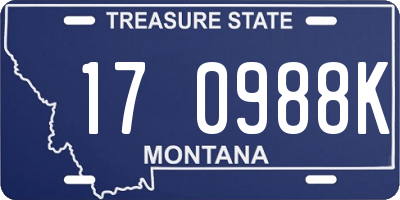 MT license plate 170988K