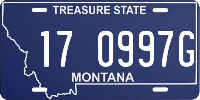 MT license plate 170997G