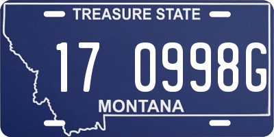 MT license plate 170998G