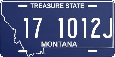 MT license plate 171012J