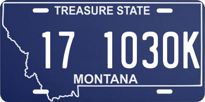 MT license plate 171030K