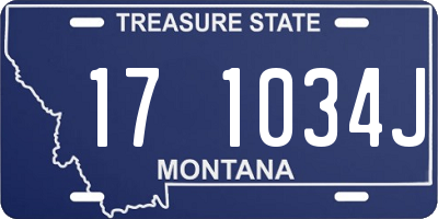 MT license plate 171034J