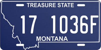 MT license plate 171036F