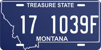 MT license plate 171039F