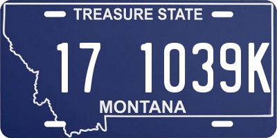 MT license plate 171039K