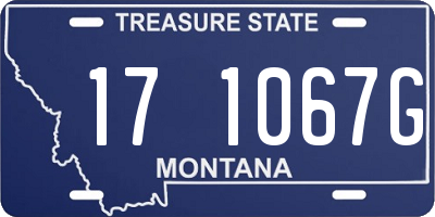 MT license plate 171067G