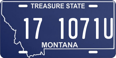 MT license plate 171071U