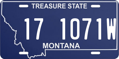 MT license plate 171071W