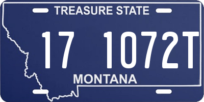 MT license plate 171072T