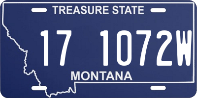 MT license plate 171072W