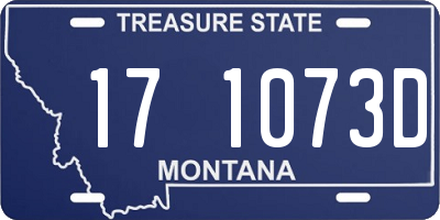MT license plate 171073D