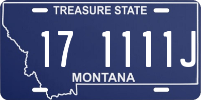 MT license plate 171111J