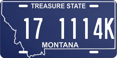 MT license plate 171114K