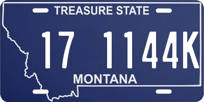 MT license plate 171144K