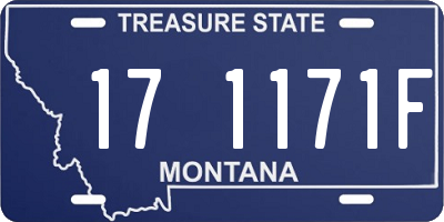 MT license plate 171171F
