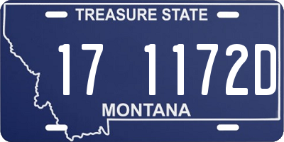 MT license plate 171172D