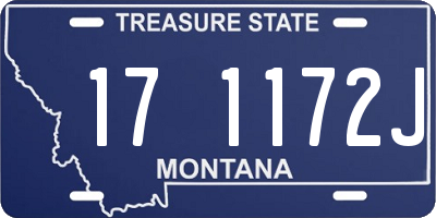 MT license plate 171172J