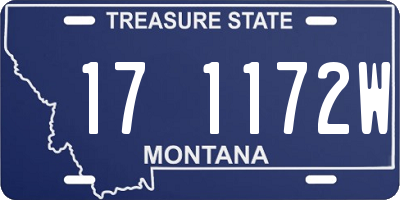 MT license plate 171172W