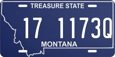MT license plate 171173Q