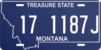 MT license plate 171187J