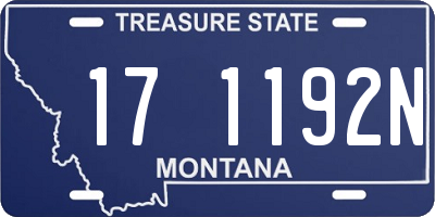MT license plate 171192N