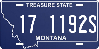MT license plate 171192S
