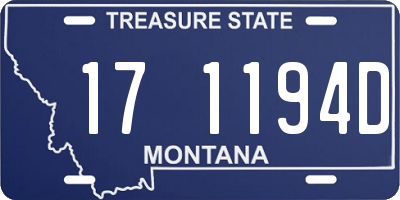 MT license plate 171194D