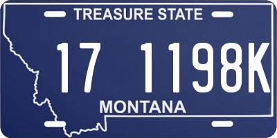 MT license plate 171198K