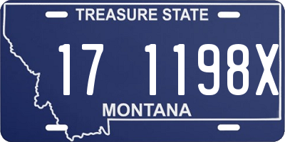 MT license plate 171198X