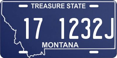 MT license plate 171232J