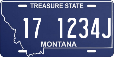 MT license plate 171234J
