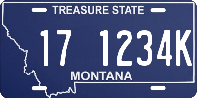 MT license plate 171234K