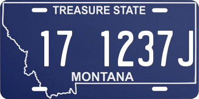 MT license plate 171237J