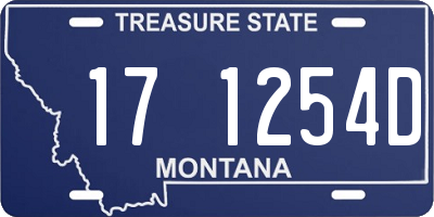 MT license plate 171254D