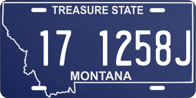 MT license plate 171258J