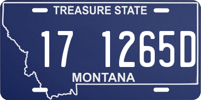 MT license plate 171265D