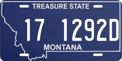 MT license plate 171292D