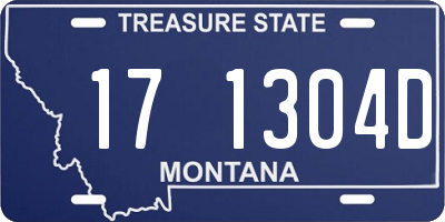 MT license plate 171304D