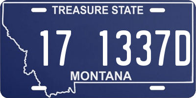 MT license plate 171337D