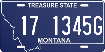 MT license plate 171345G