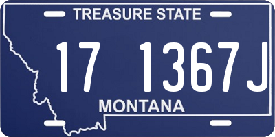MT license plate 171367J