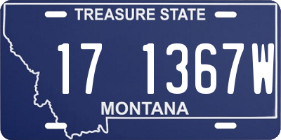 MT license plate 171367W