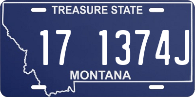 MT license plate 171374J