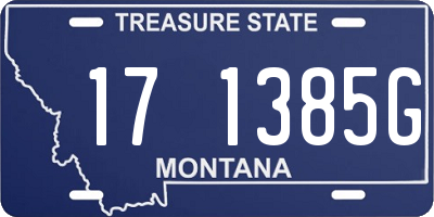 MT license plate 171385G