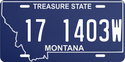 MT license plate 171403W