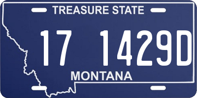 MT license plate 171429D