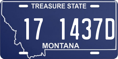 MT license plate 171437D